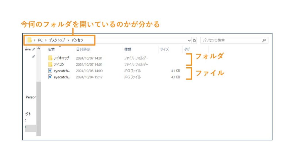 ファイルとフォルダ