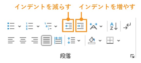 インデントボタン